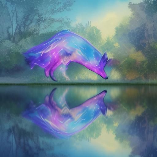 Wildlife Reflections in Watercolour Graffiti Art