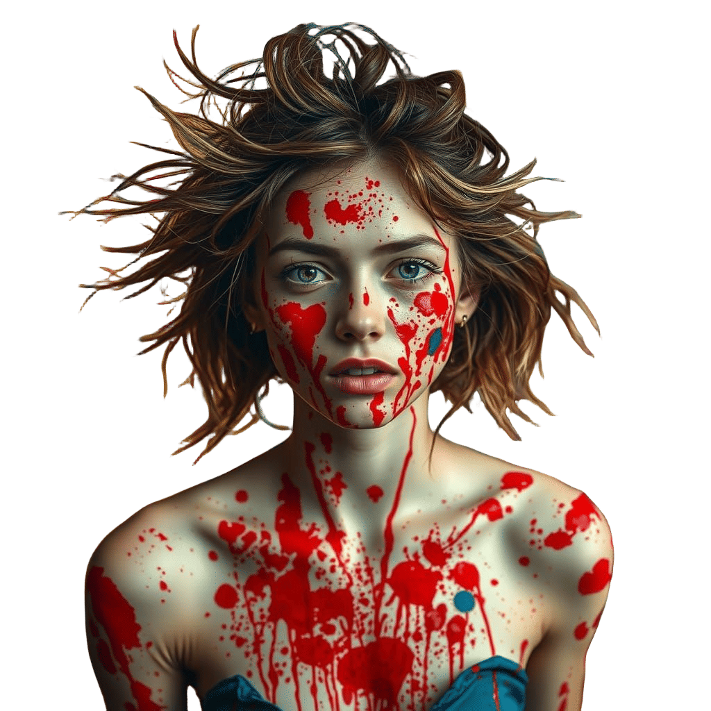 Vibrant Red Splatter Art on Skin