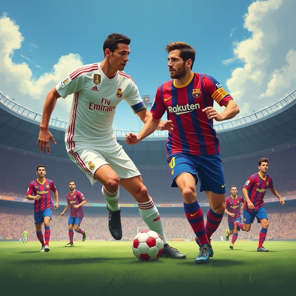 Football Stars on the Field: A Futuristic Illustration