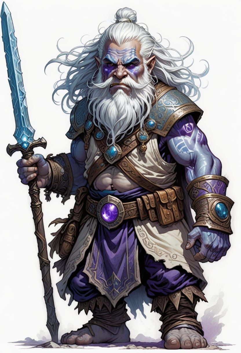 Glowing Dwarf Spearmaster in Heroic Fantasy Style