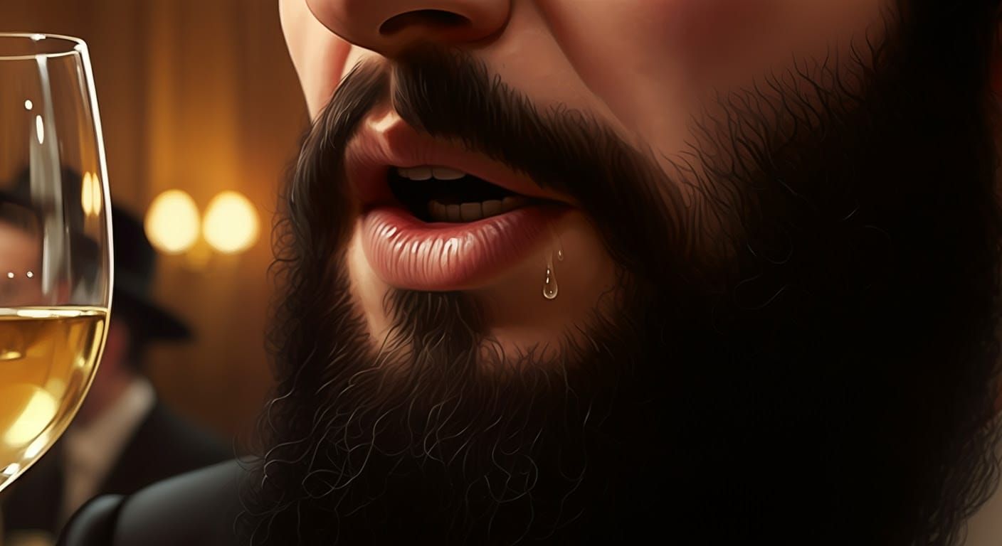 Comic-Style Digital Illustration of Animated Lips in Close-U...