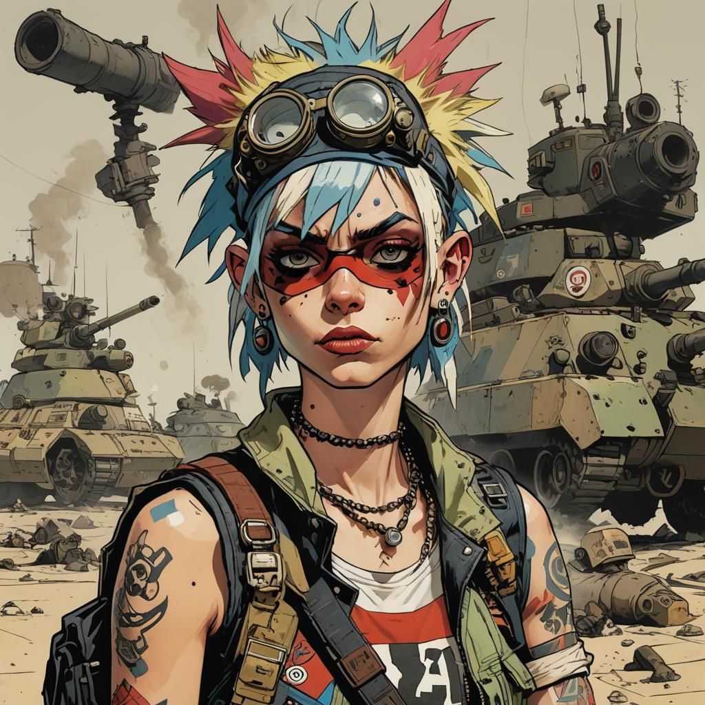 Tank Girl Comic Book Art Style