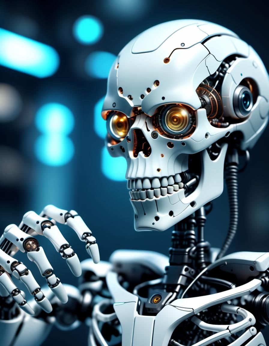 Futuristic Robotic Skeleton Macro in Ultra-High Definition