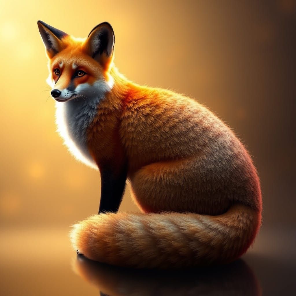 Majestic, Lifelike Fox in Dark Fantasy Style