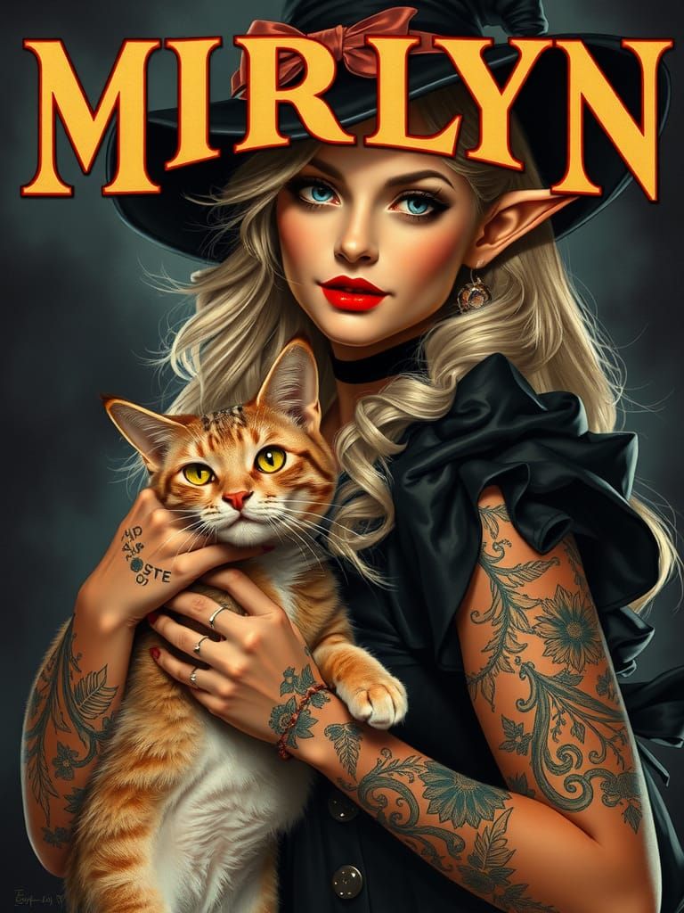 Vintage Movie Poster of a Tattooed Witch