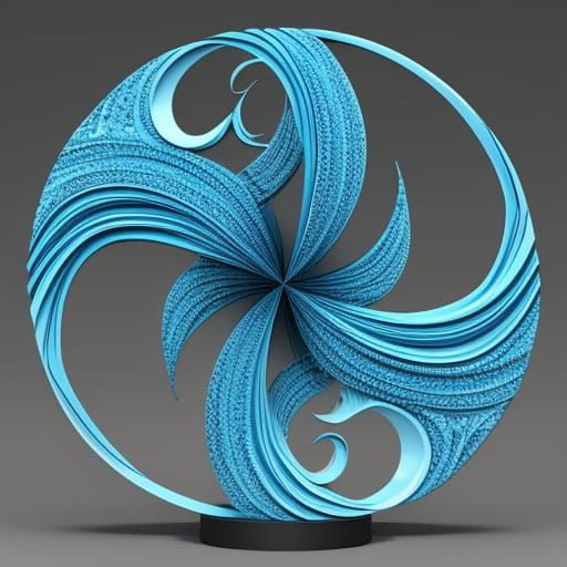 Surreal Fractal Sculpture in Vibrant Colors