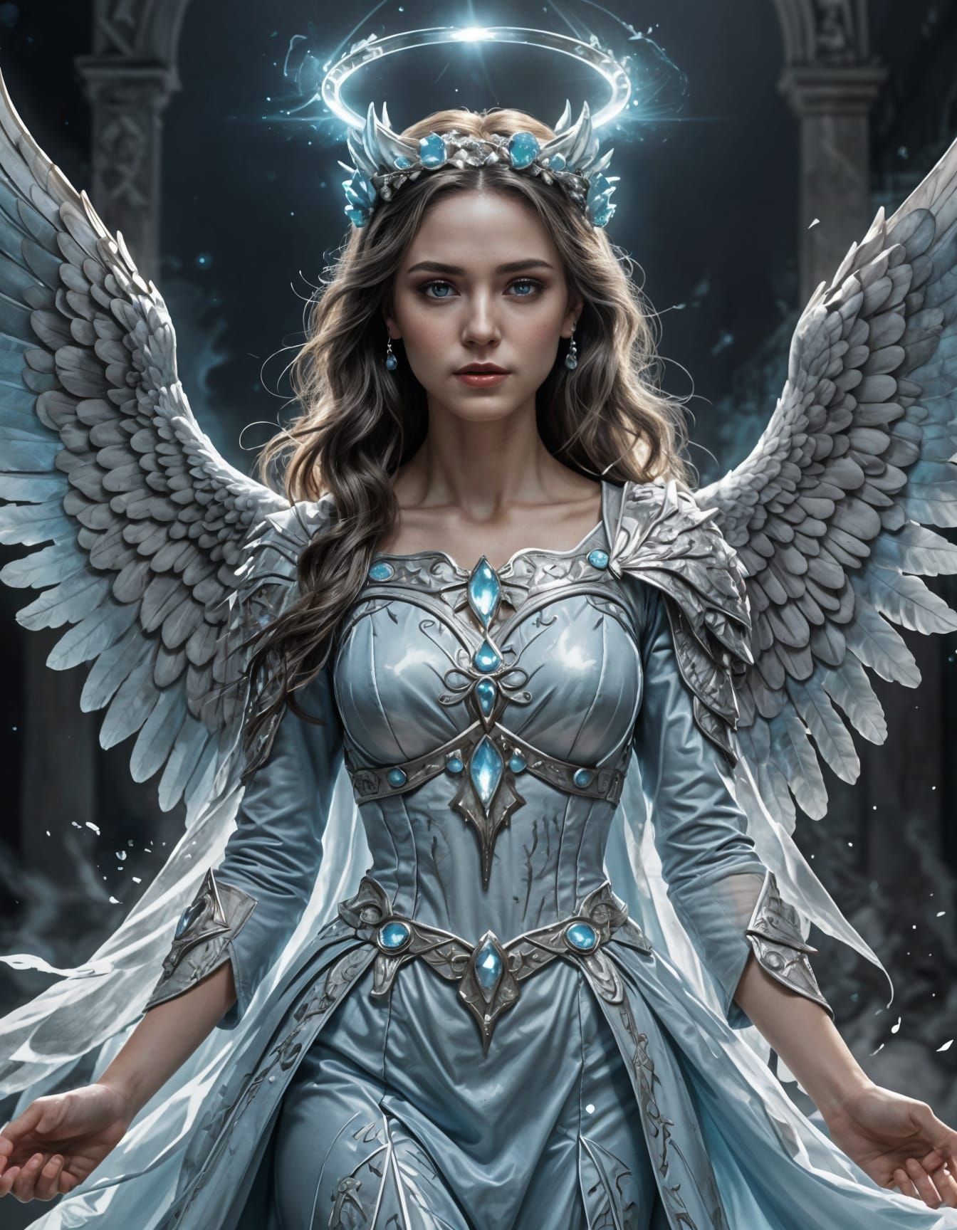 Angelic Woman with Demonic Wings