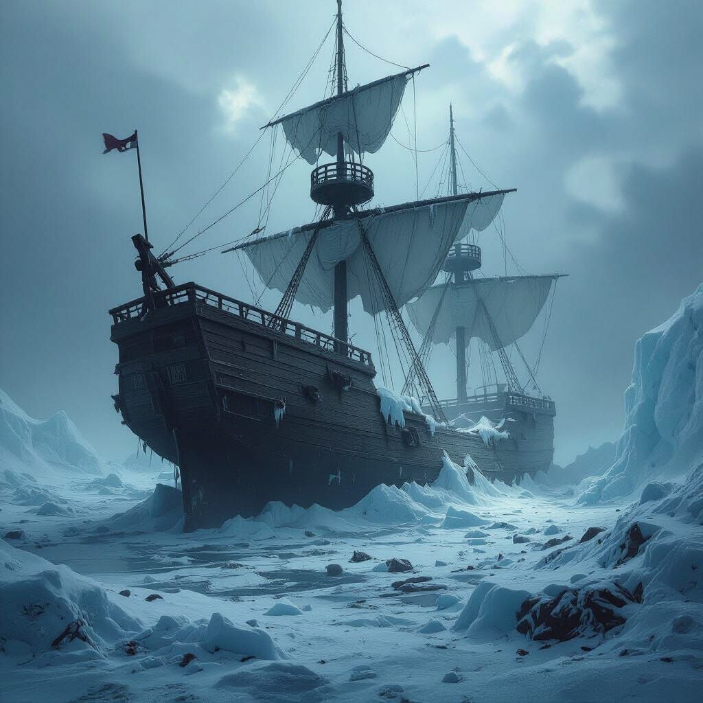 Colossal Shipwreck in Atlantic Ice