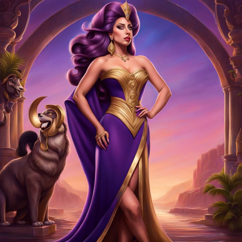 Lady Gaga as Megara: Hyperrealistic Full Body Image