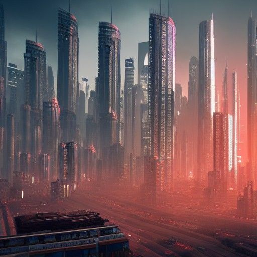 Detailed Urban Cityscape in Deep Color