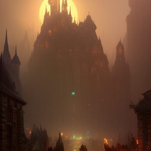 LEGO Bricks in Dark Fantasy Style, Digital Art