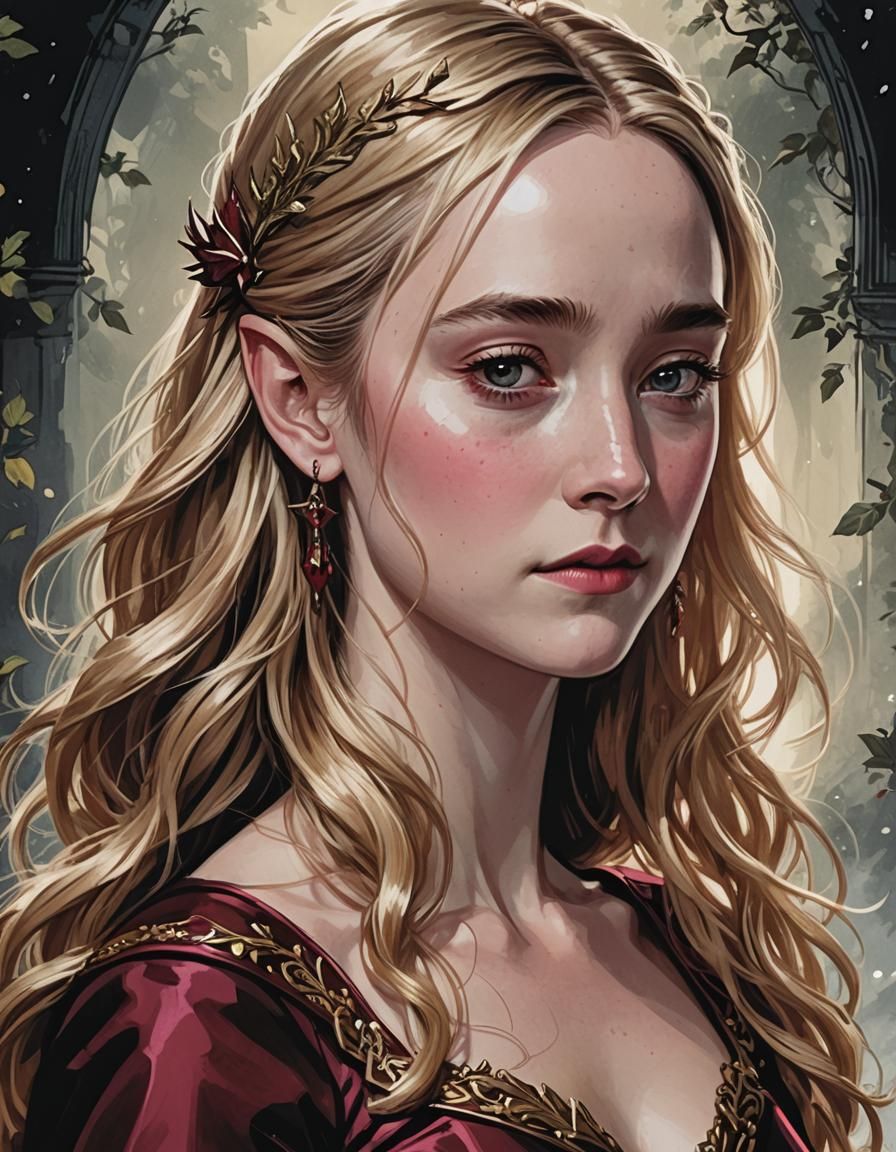 Saoirse Ronan as Elf in Elegant Comic Book Art