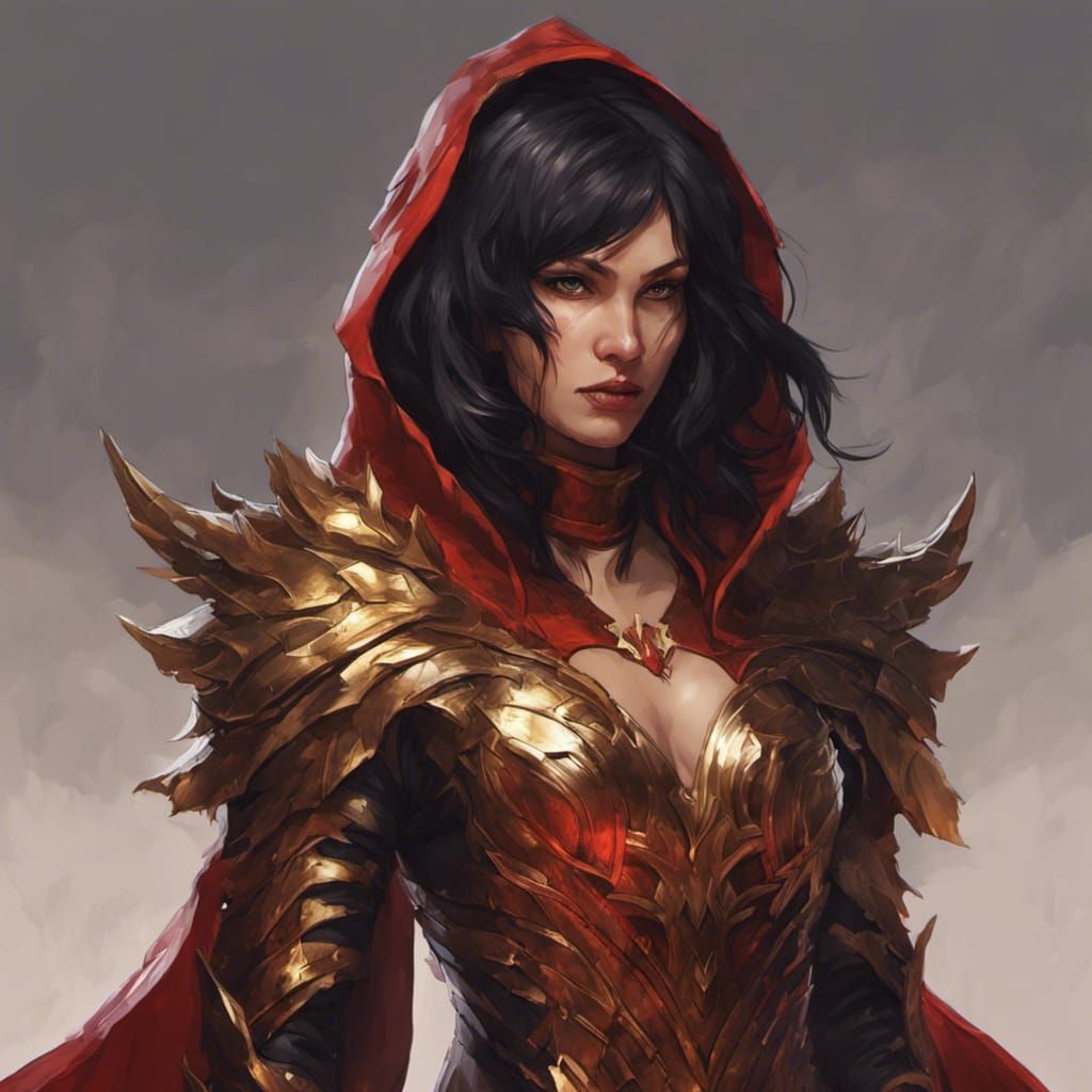 Underworld Queen in Armor: Hyperdetailed Fantasy Portrait
