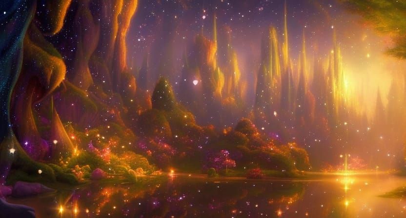 Diamond Crystal Cave-scape: Fantasy Concept Art