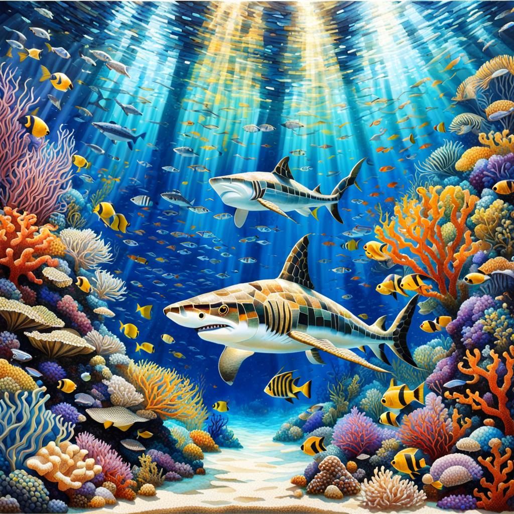 Underwater Mosaic Scene