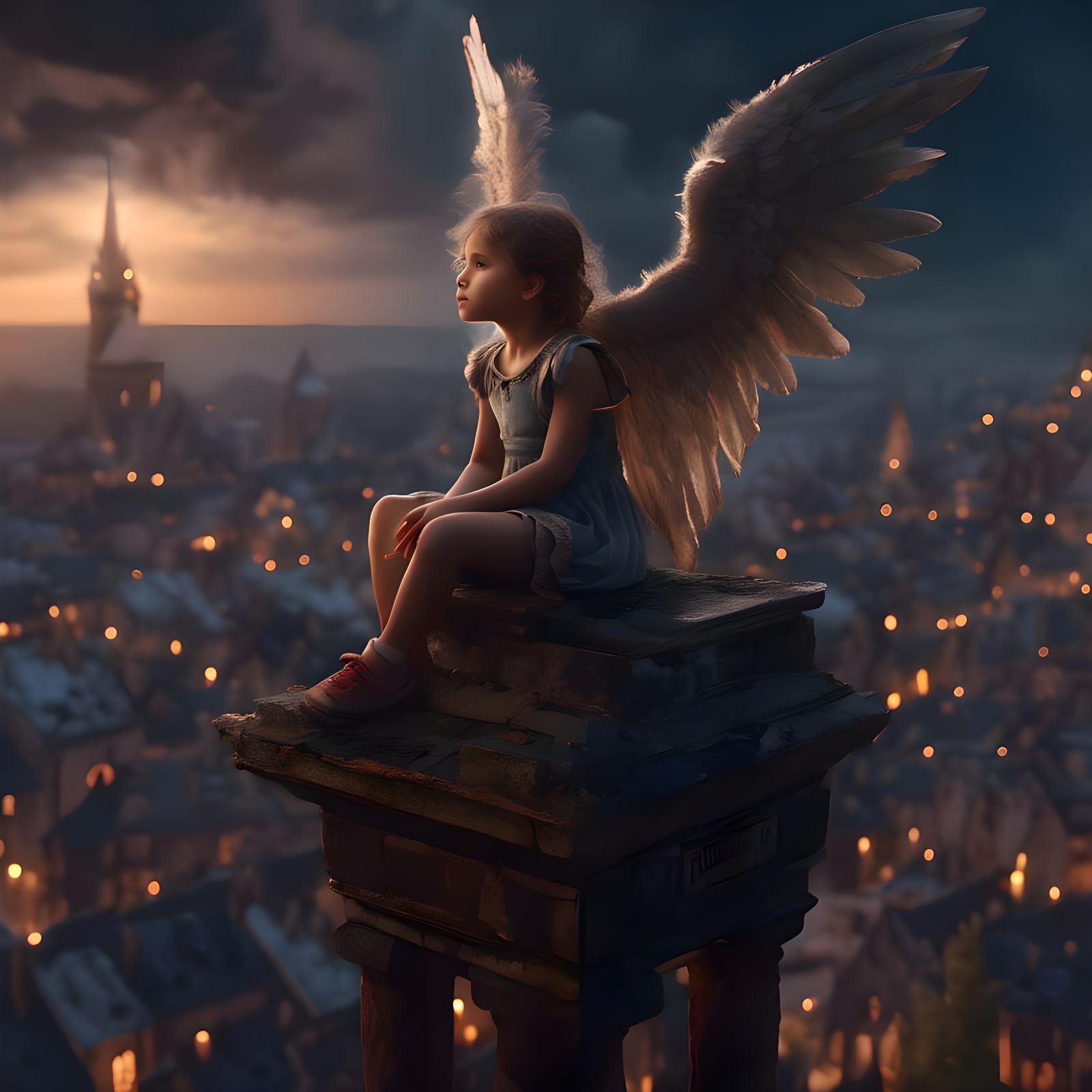 Night Watch: Angel Over Old English Town