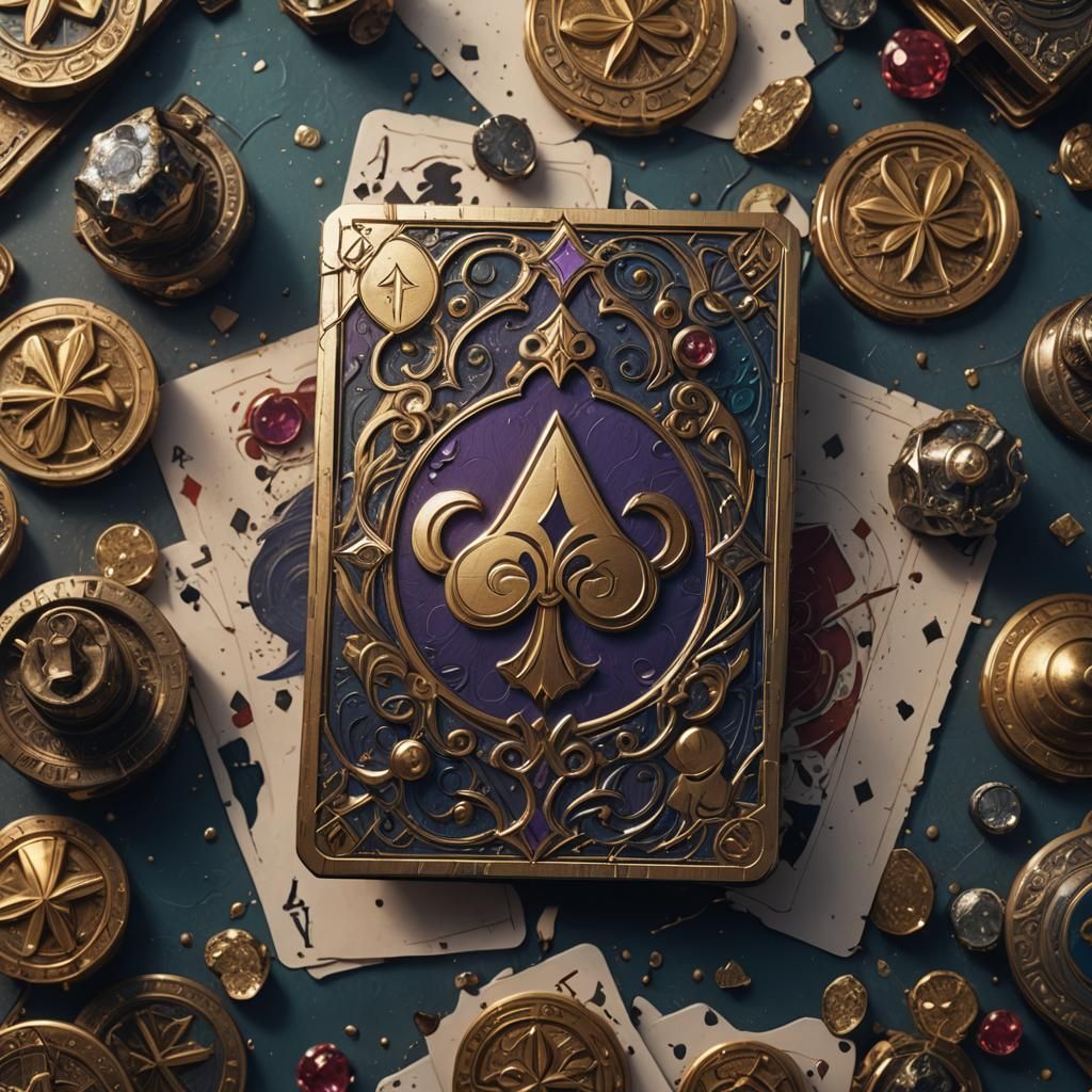 A synthography style Fantasy  Ace of Clubs