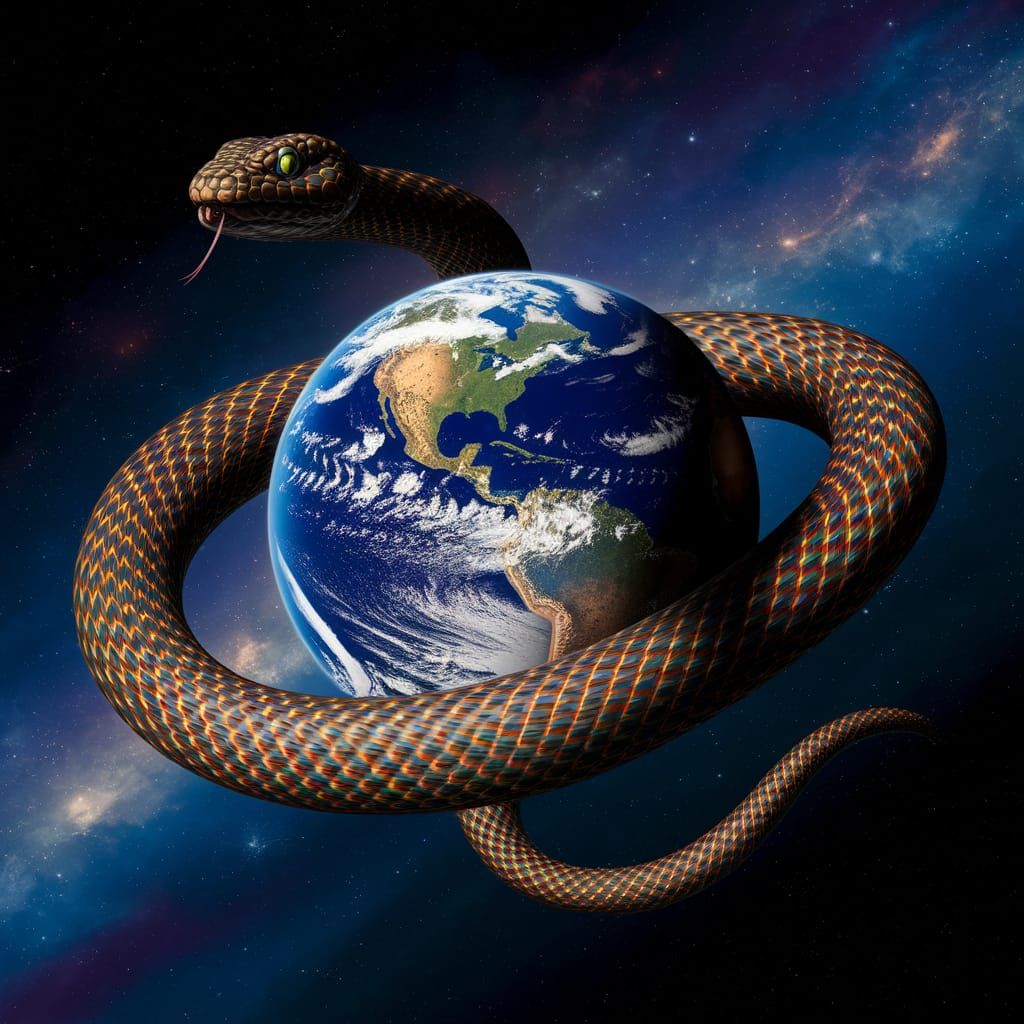 Giant Snake Encircling Planet Earth