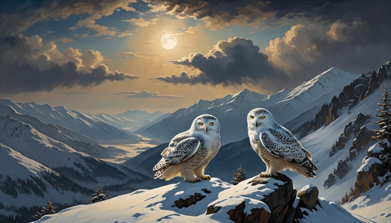 Moonlit Winter Wonderland in Monet's Style