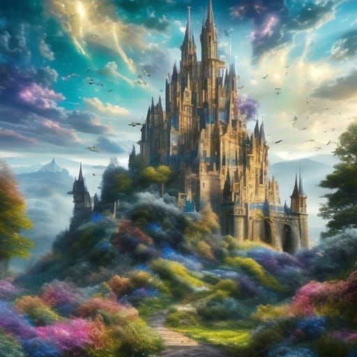 Majestic Castle Amidst Golden Hour