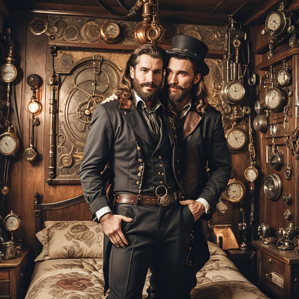 Steampunk Embrace: A Tom of Finland Inspired Scene