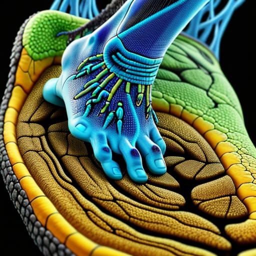 Fungal Foot Infection: Medical Macro Illustration