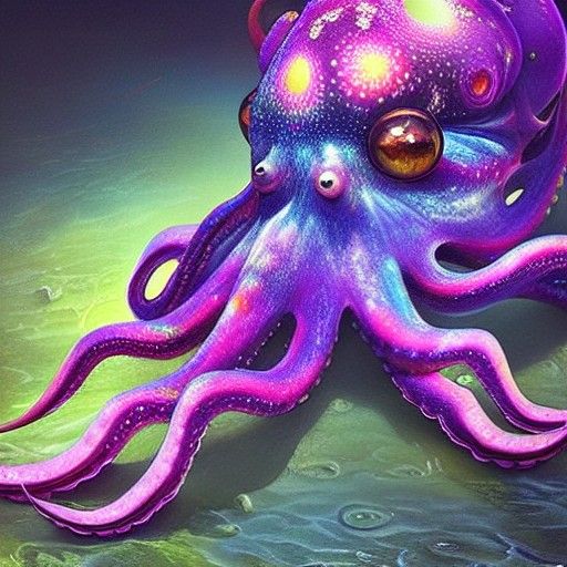 Mysterious Hybrid Octopus in Dreamcore Sci-Fi Style