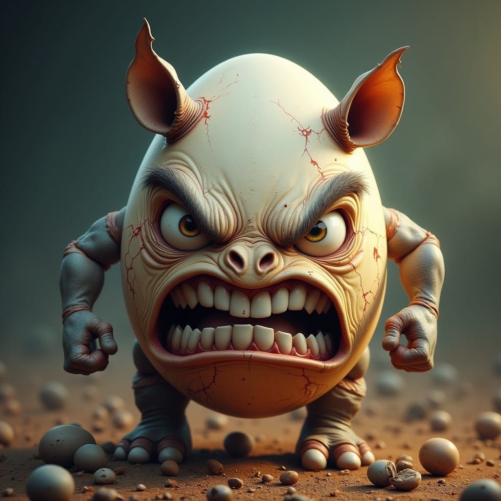 Angry Egg Rhino Hybrid Creature