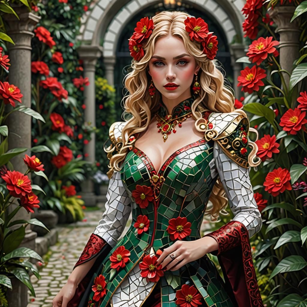 Mosaic Dress Princess in Botanical Garden