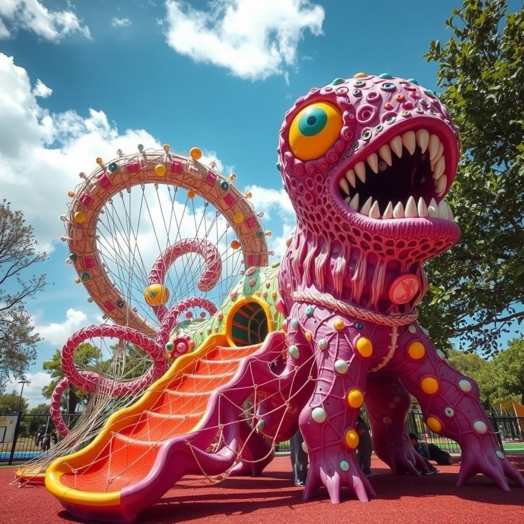 Alien Hybrid Playground: Intricate Fractal Architecture