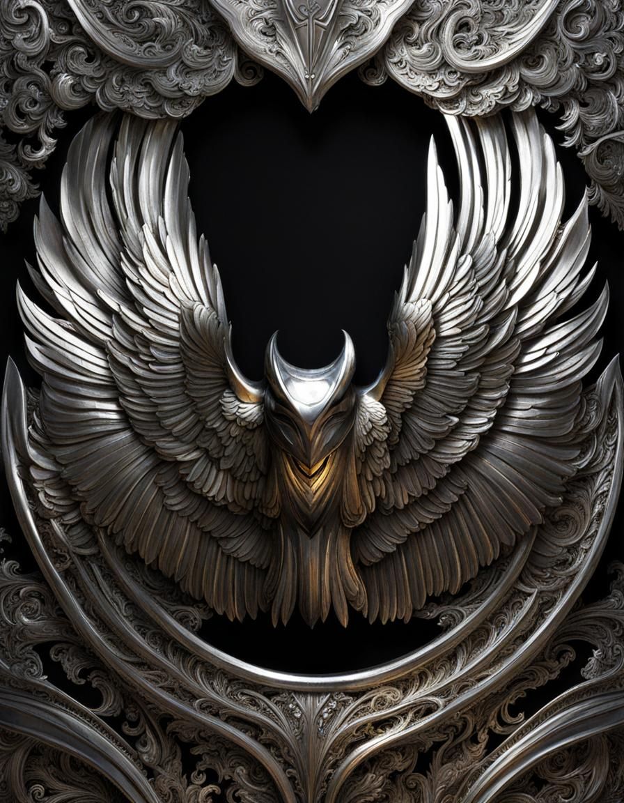 Abstract Silver Wings AI Image