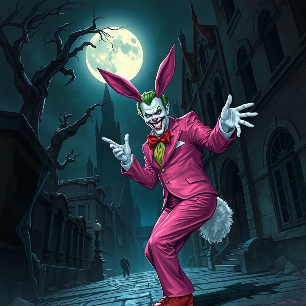 Joker in Pink Bunny Suit in Haunted Gotham