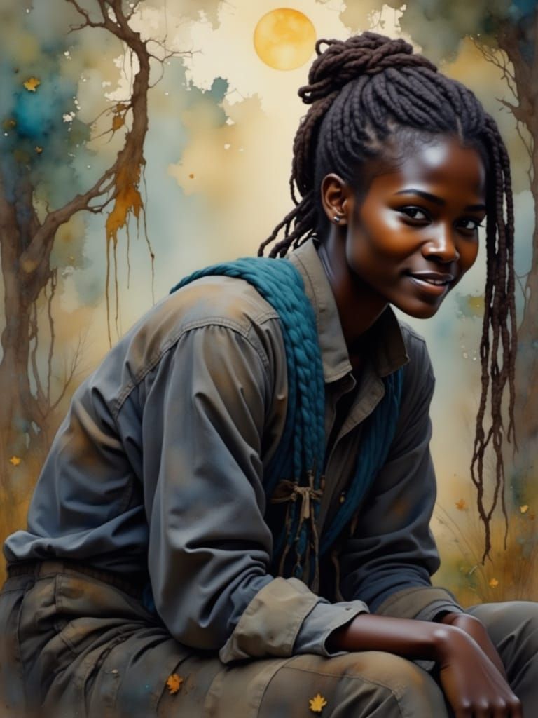 Portrait of a Traveler in a Dreamlike Landscape