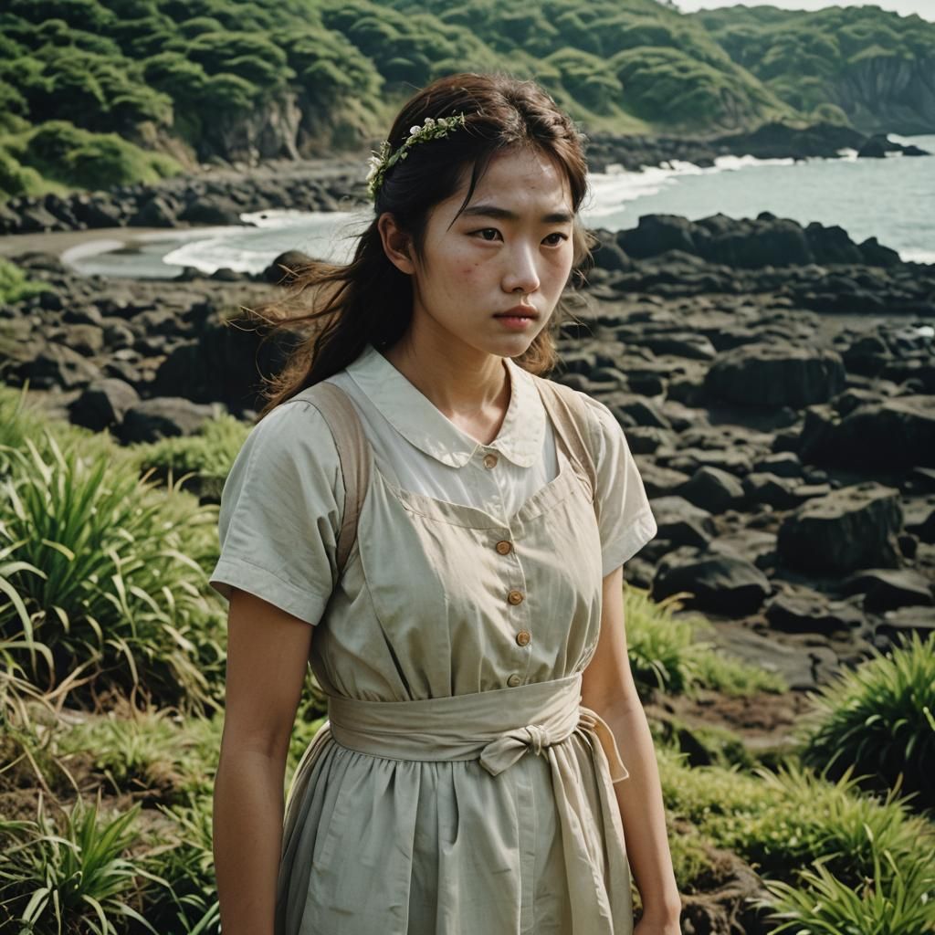 Cinematic Portrait of Elizabeth on Jeju Island