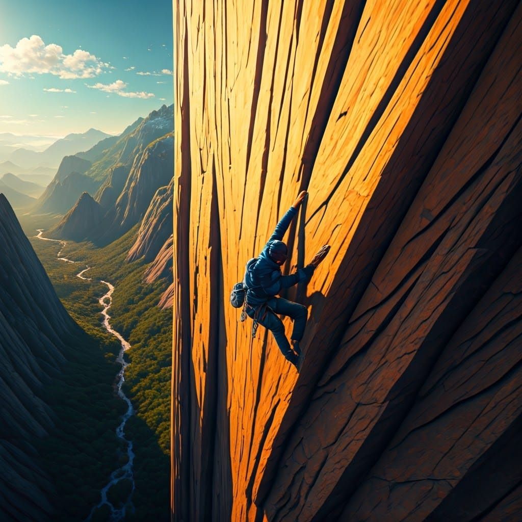 El Capitan Climber Ascends Mystical Granite Face