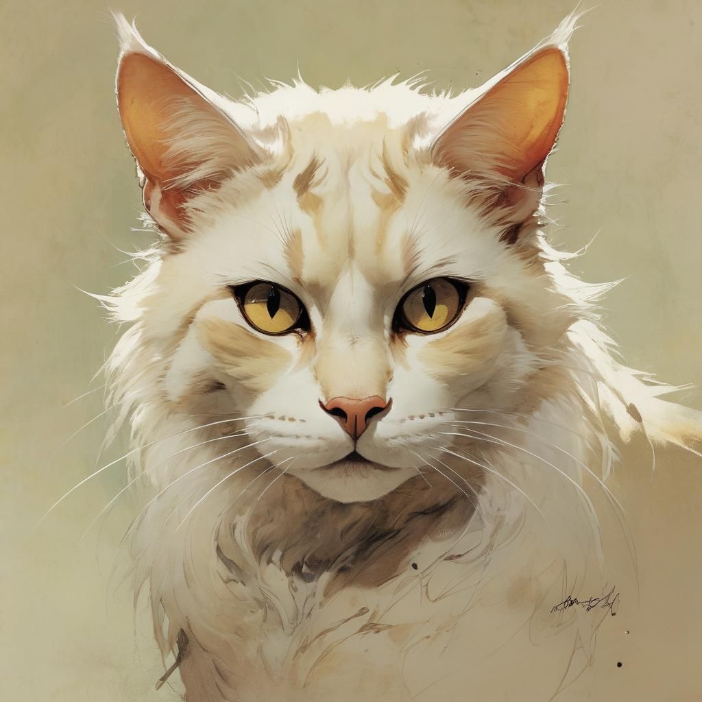 Abyssinian Cat Portrait in Comic Book Style