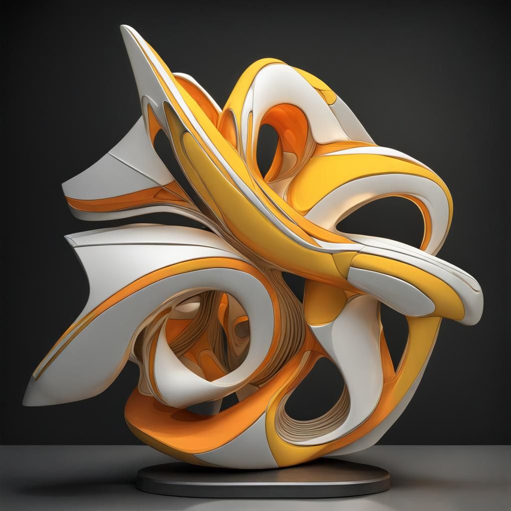 Elegant Sci-Fi Sculpture in Art Deco Style