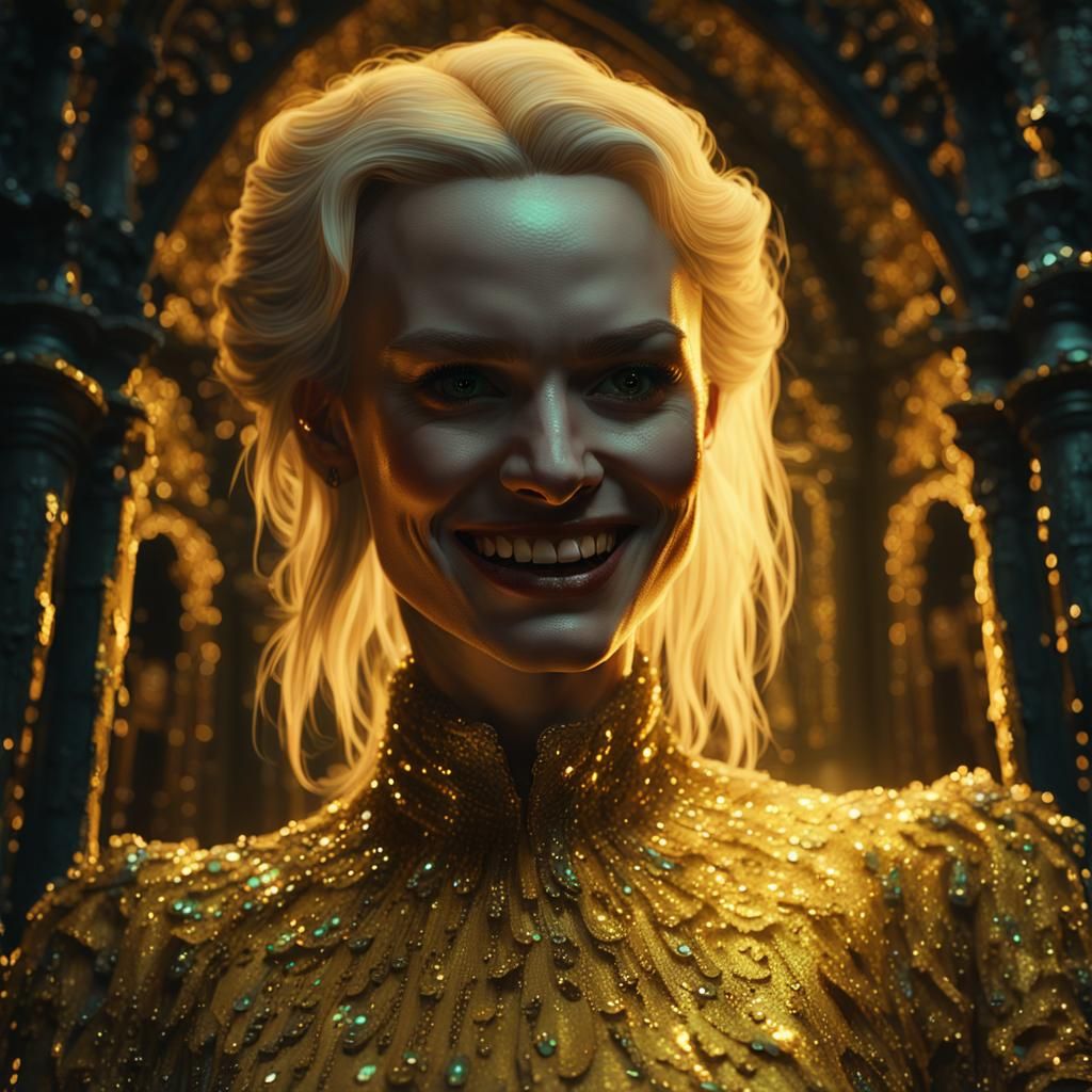 Blonde Vampire in Sequins: Fantasy Concept Art