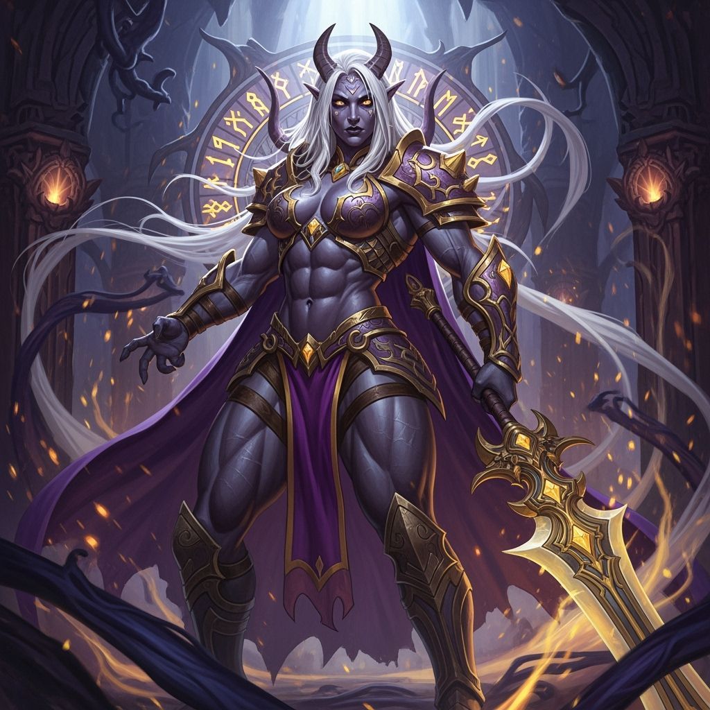 Muscular Drow Warrior in Dark Fantasy Masterpiece