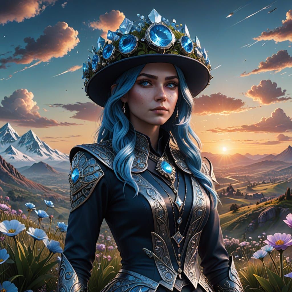 Girl With Blue Hair and Diamond Suit Exhibits Psychic Powers