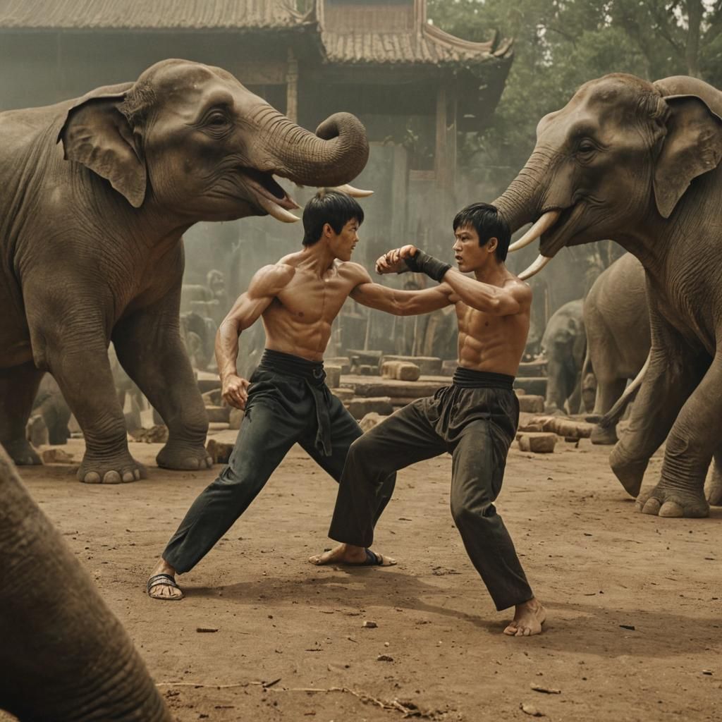 Epic Martial Arts Face-Off in a Dramatic Utopic Arena
