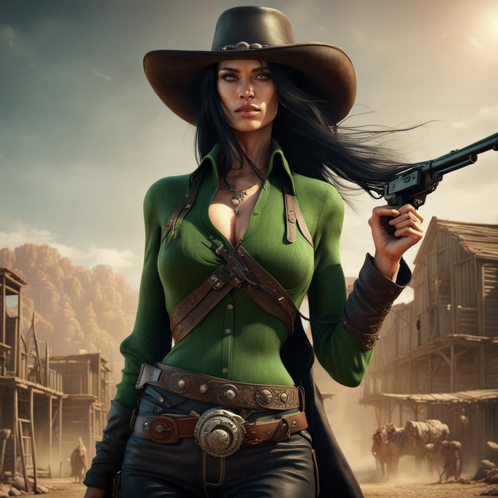 Wild West Gunslinger Wielding Wind Magic
