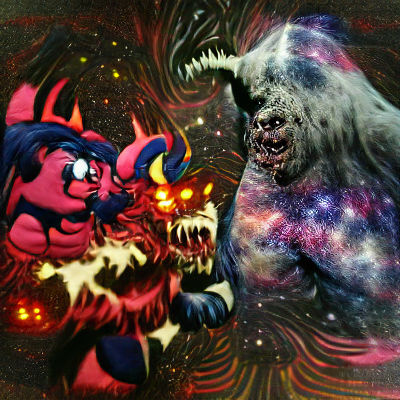 Hellbeast Battles Cosmic Horror in Vivid Colors