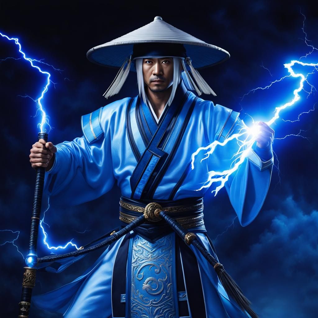 Raiden from Mortal Kombat in Thunderstorm