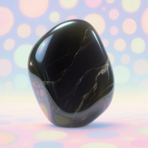 Obsidian Dreamscape in Soft Pastel Hues