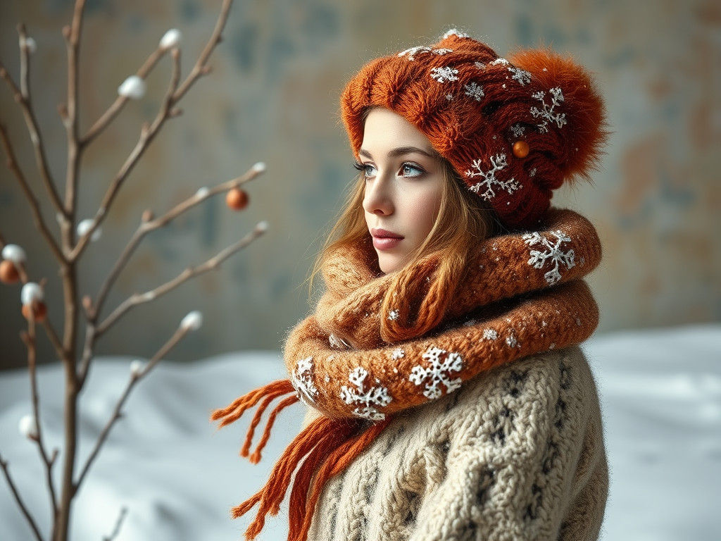 Abstract Winter Couture in Complementary Colors