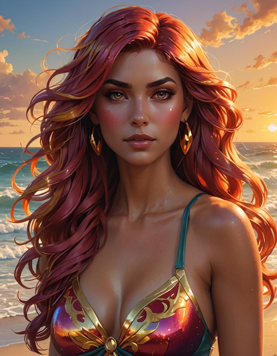 Sunset Shimmer Portrait on Beach at Sunset
