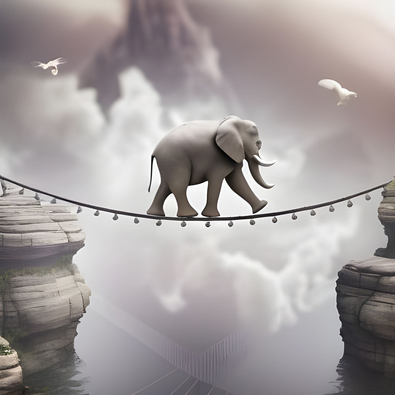 Elephant on Bridge: Fantasy Concept Art