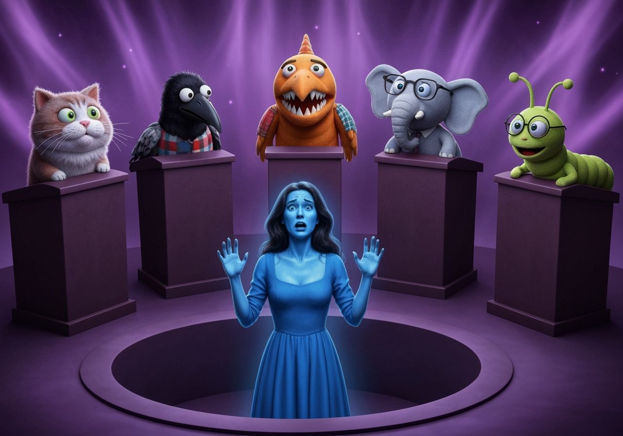 Soul Judged by Puppet Animals in Ethereal Court