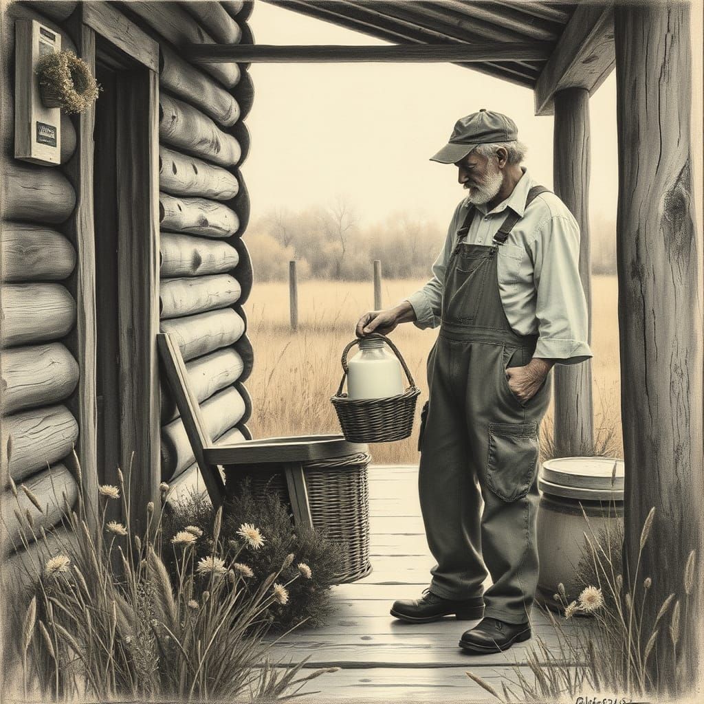 Rustic Milkman Delivers Milk to Rural Cabin